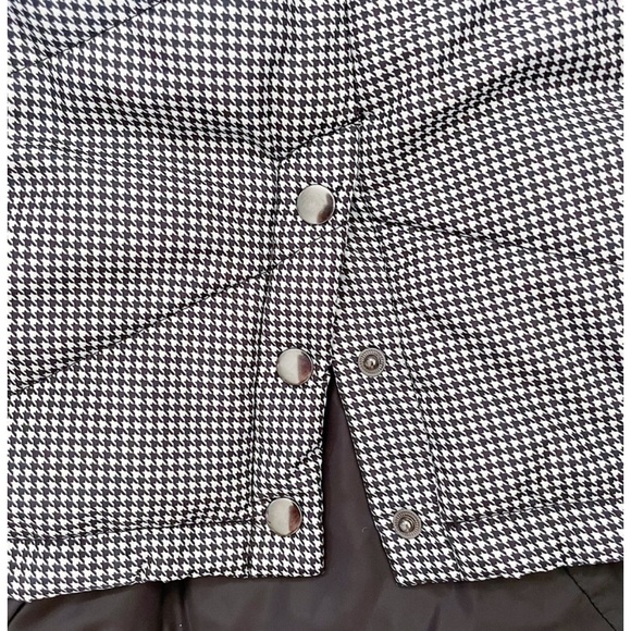 Christopher & Banks Long Quilted Houndstooth Vest Color: Black/White - Picture 2 of 12